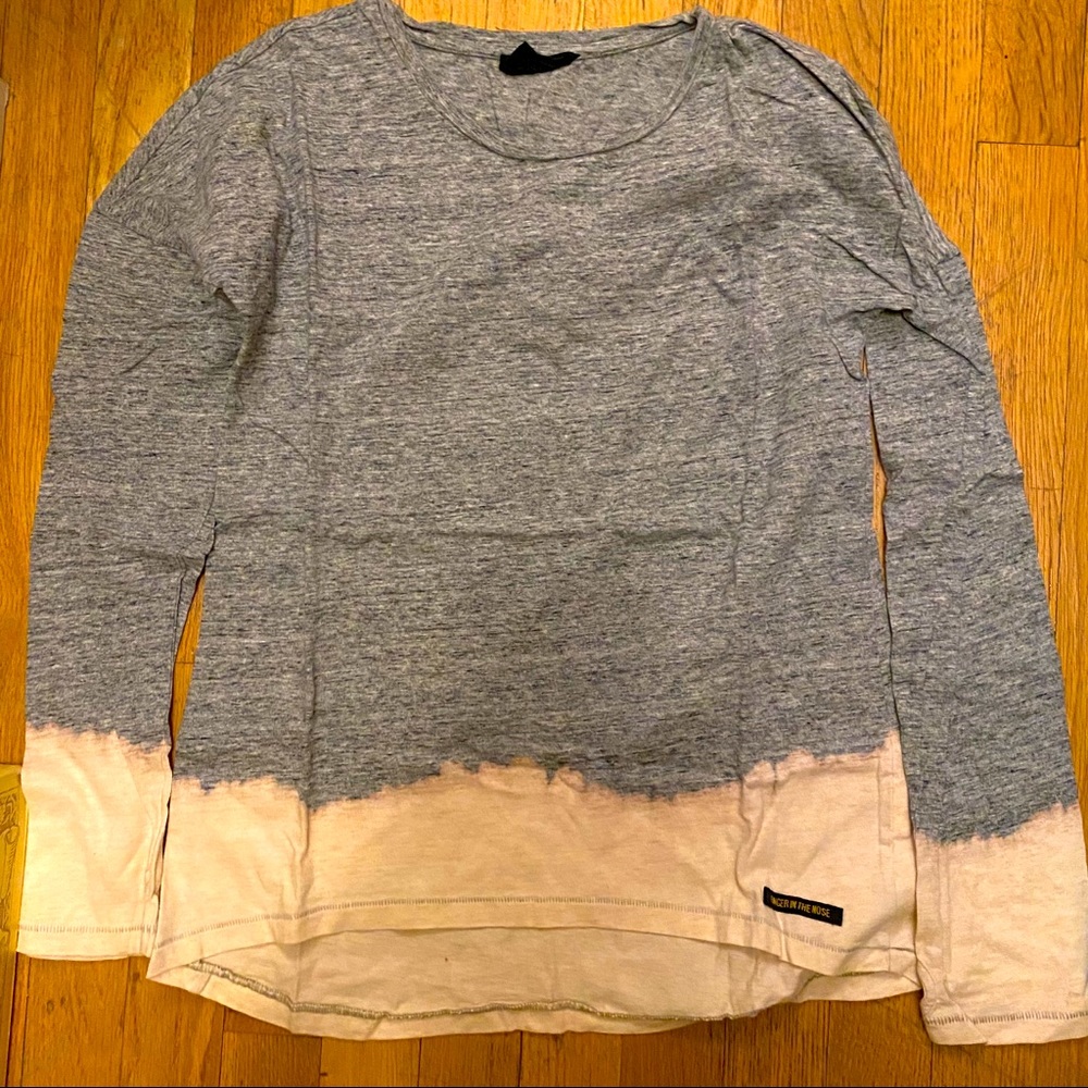 🤍FINGER IN THE NOSE LONG SLEEVE OMBRÉ SHIRT🤍